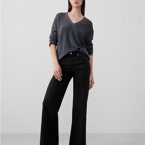 Banana Republic High Rise Wide Leg Black Jeans, Size 32/14